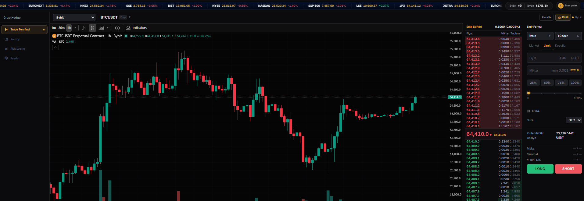 CryptHedge Trade Terminal